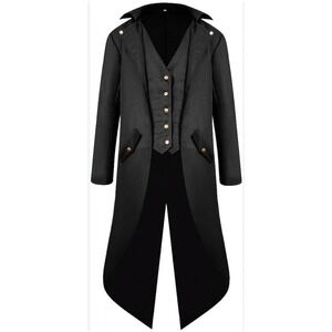 Men Small Steampunk Jacket Tailcoat Halloween Costume Victorian Coat Gothic